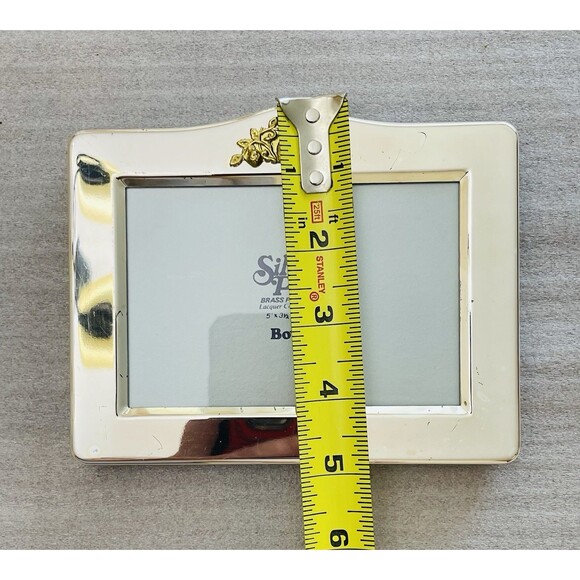 Silver-Plated Lacquered Brass Picture Frame 5"x3.5" by Bowon w/Glass Classic - Picture 4 of 11